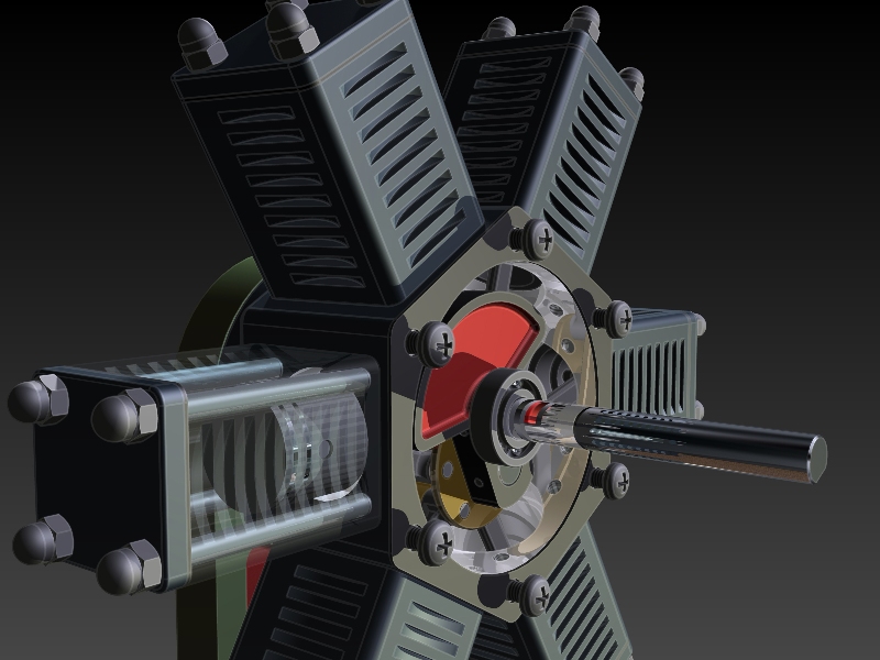 6 Cylinder Radial Engine